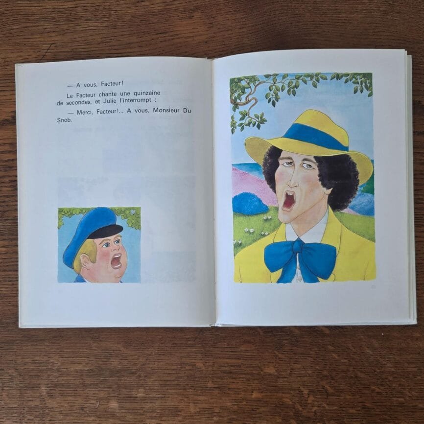 Double page intérieure du livre vintage le concours de Casimir