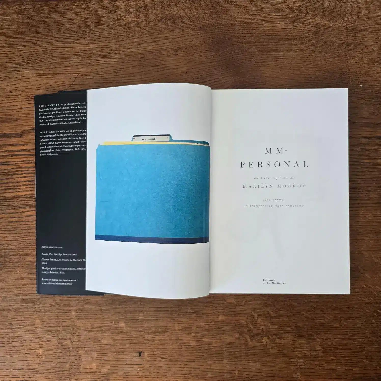 Page du titre du livre MM Personnal Marilyn Monroe