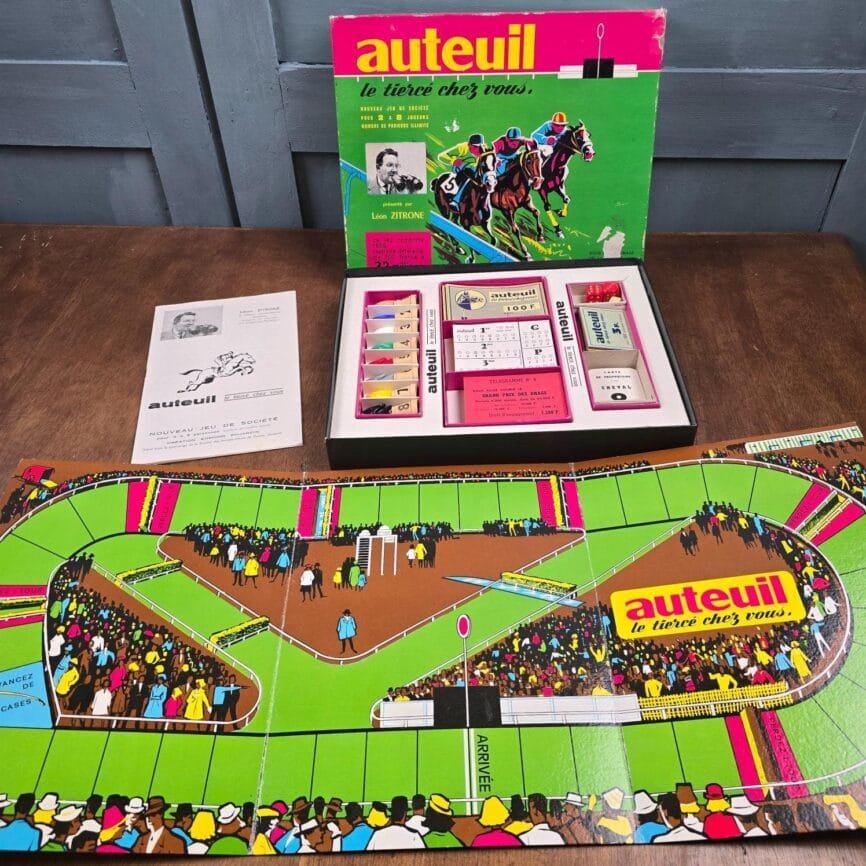 Vue d’ensemble du jeu Auteuil – plateau et accessoires