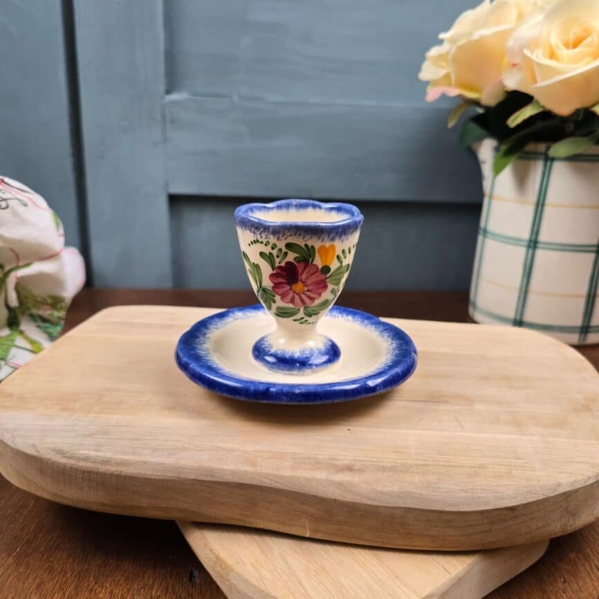 coquetier vintage coupelle floral, ambiance vintage