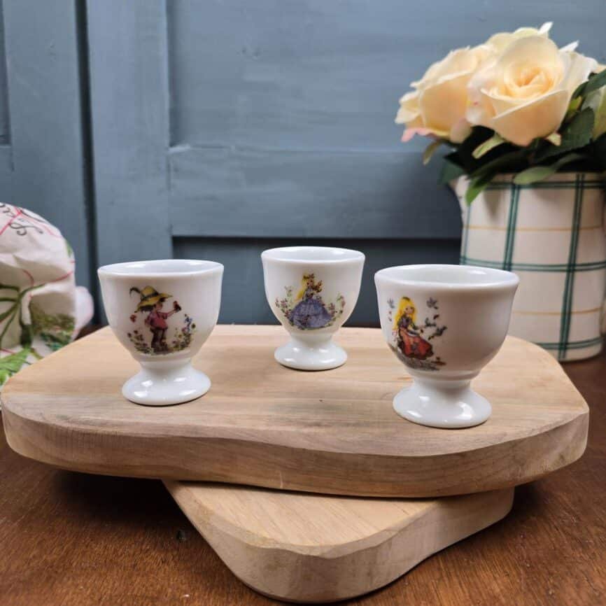 coquetiers en porcelaine de limoges ambiance vintage