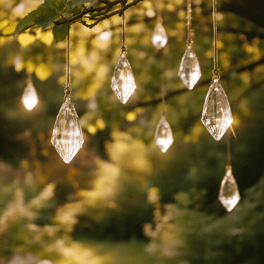 Pampilles anciennes dans un arbre du jardin