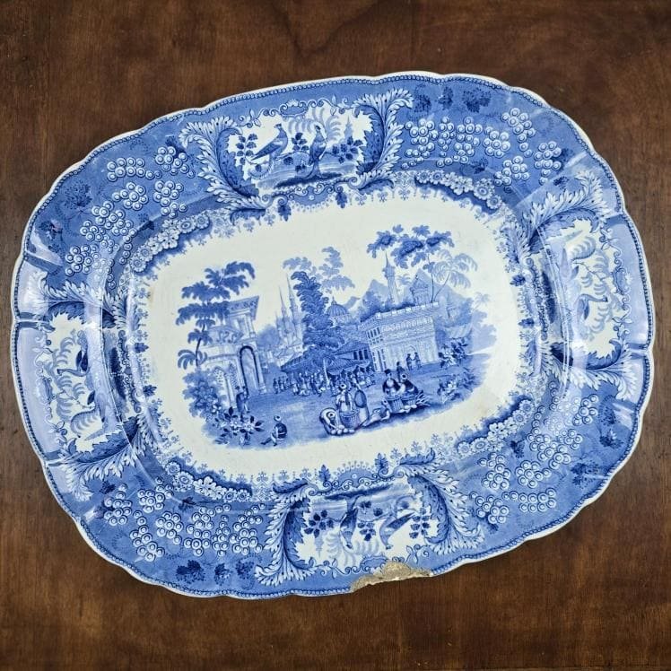 Plat ancien terre de fer Jules Vieillard Bordeaux vue de dessus