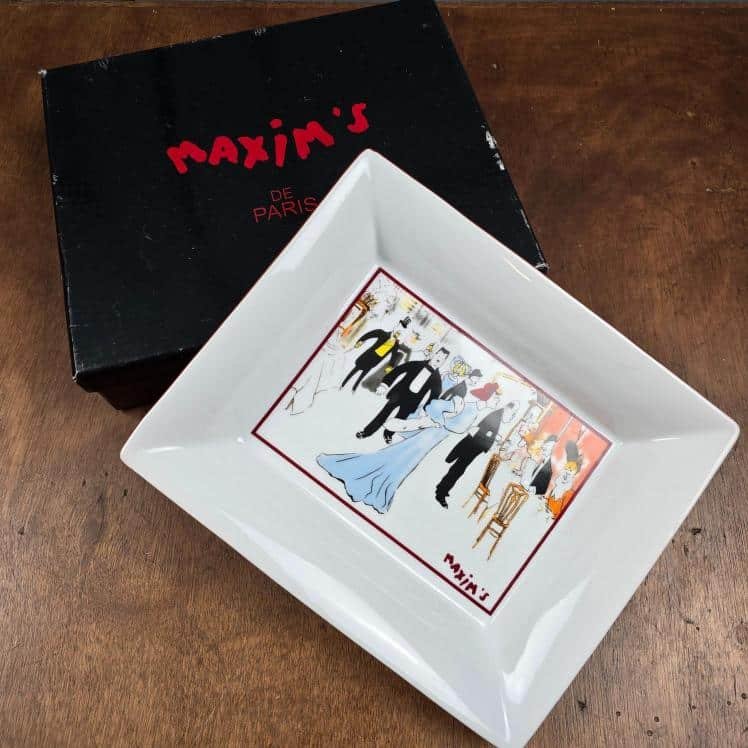 vide poche maxim paris porcelaine bistro avec sa boite d'origine