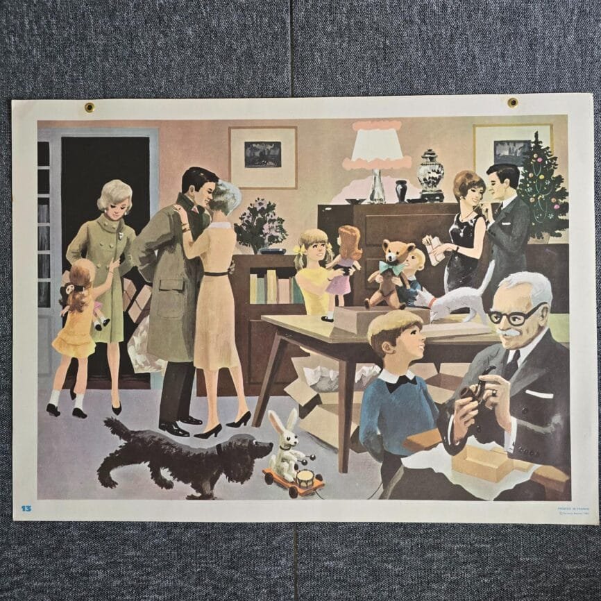 affiche scolaire ancienne fernand nathan noel famille
