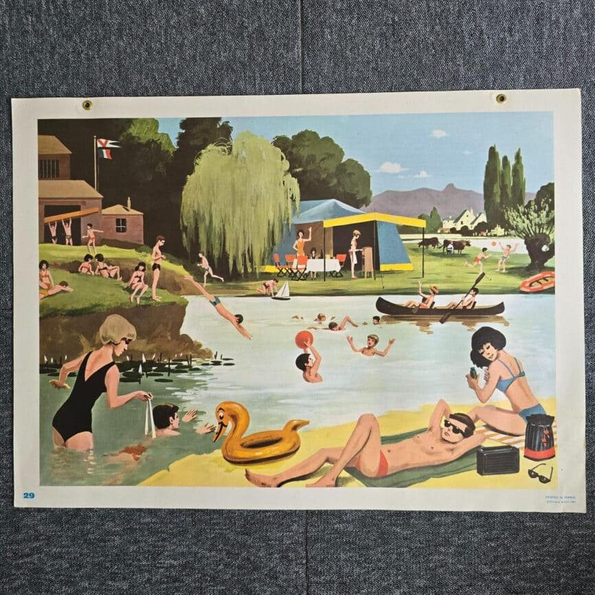 affiche scolaire fernand nathan vacances rivière ancienne