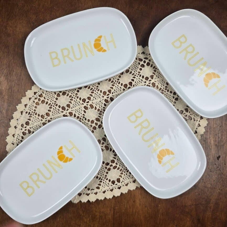 Lot de 4 assiette rectangulaire Luminarc BRUNCH, vue de dessus