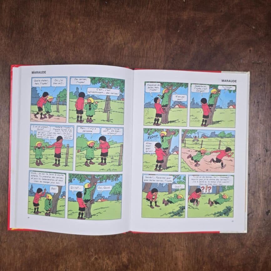Livre Quick & Flupke, Hergé Casterman, souvenirs d'enfance, page d'aventures recueil 6