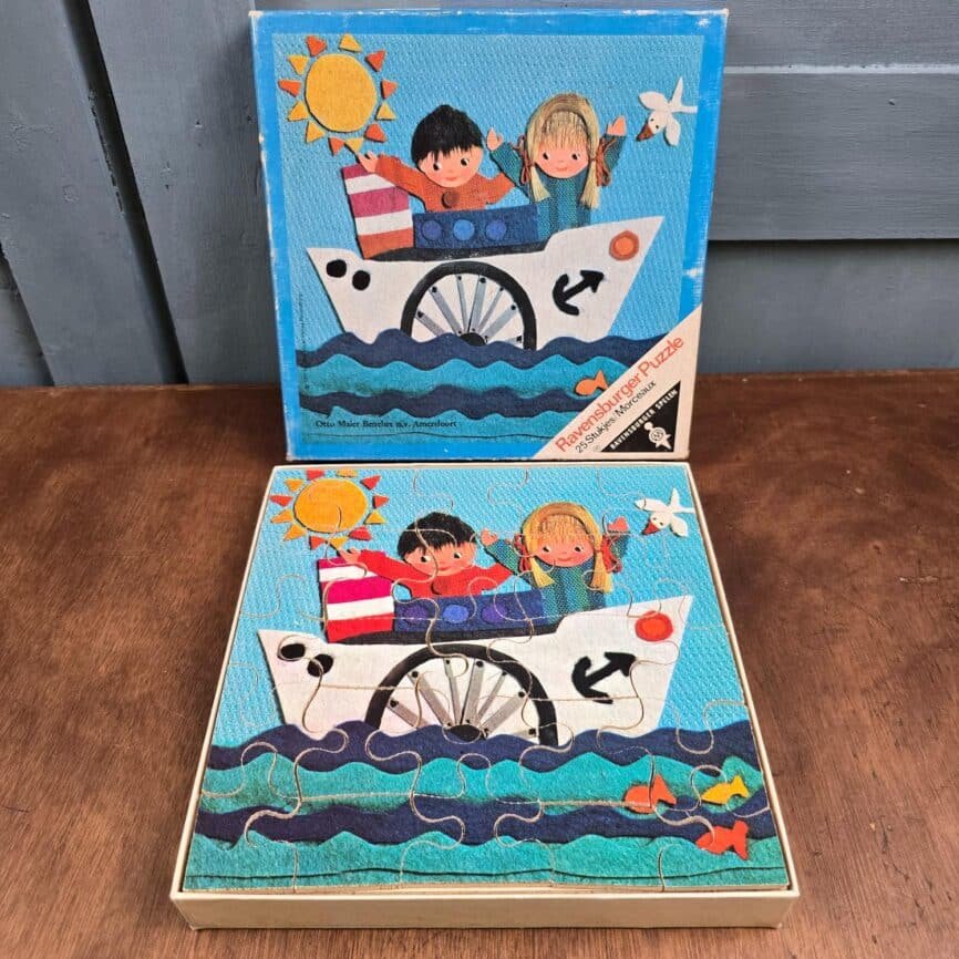 puzzle bois ravensburger bateau enfants vintage