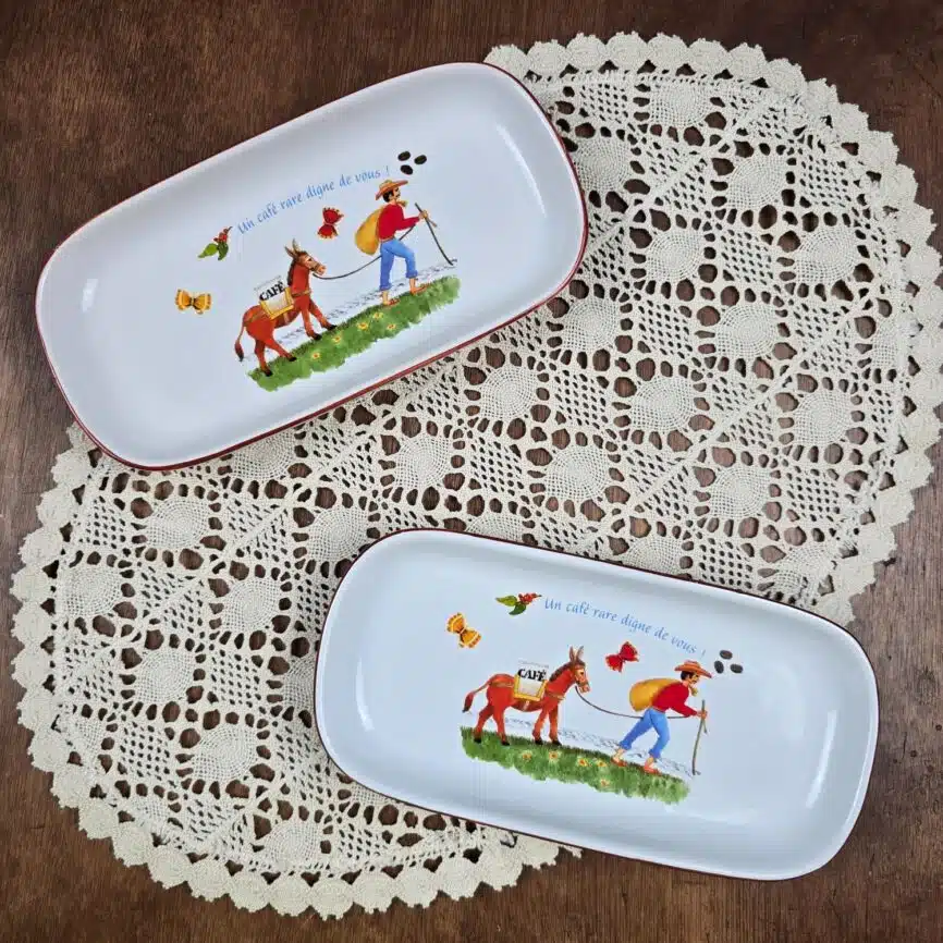 Lot de 2 ramequins ou vide poche « Un café rare digne de vous ! » ambiance vintage