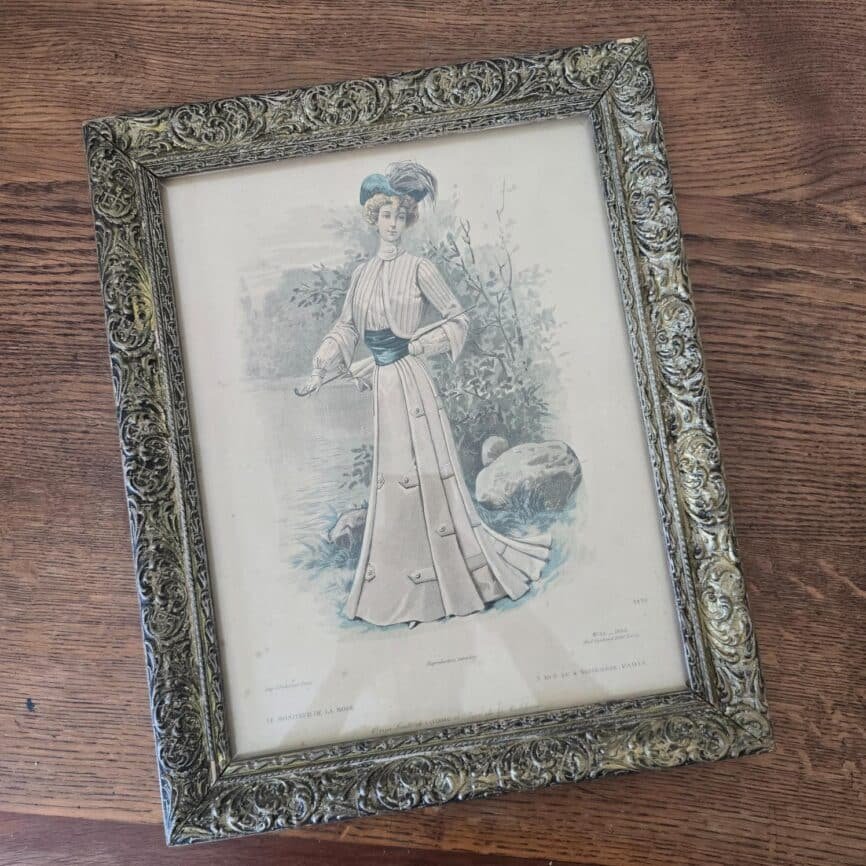 cadre ancien moniteur mode illustration belle epoque vintage