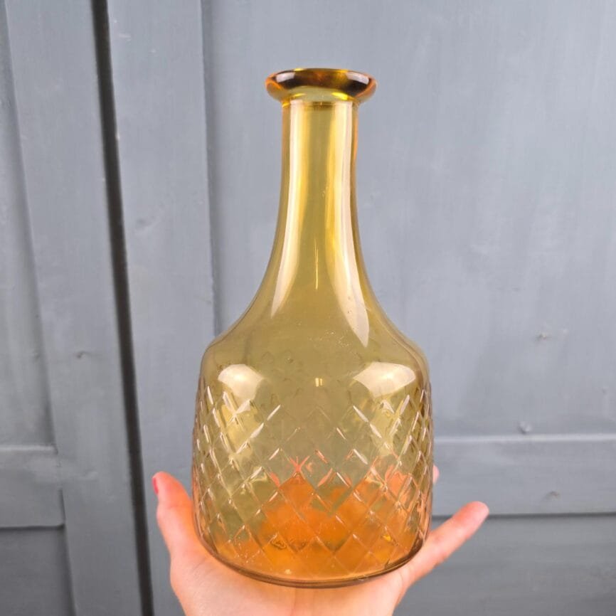 carafe soliflore ambre verre losange vintage retro