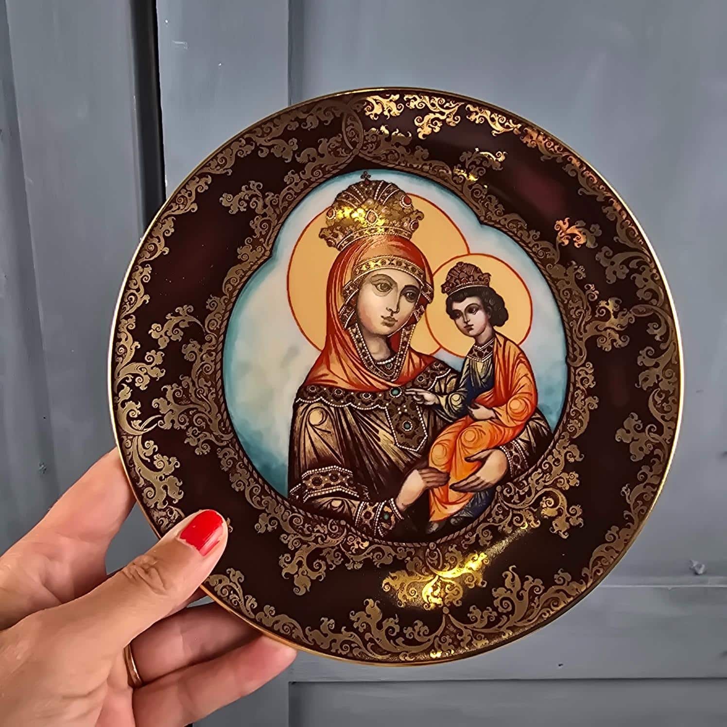 Assiette décorative Madonna à l’Enfant Bradford Exchange 1996 numérotée 5713