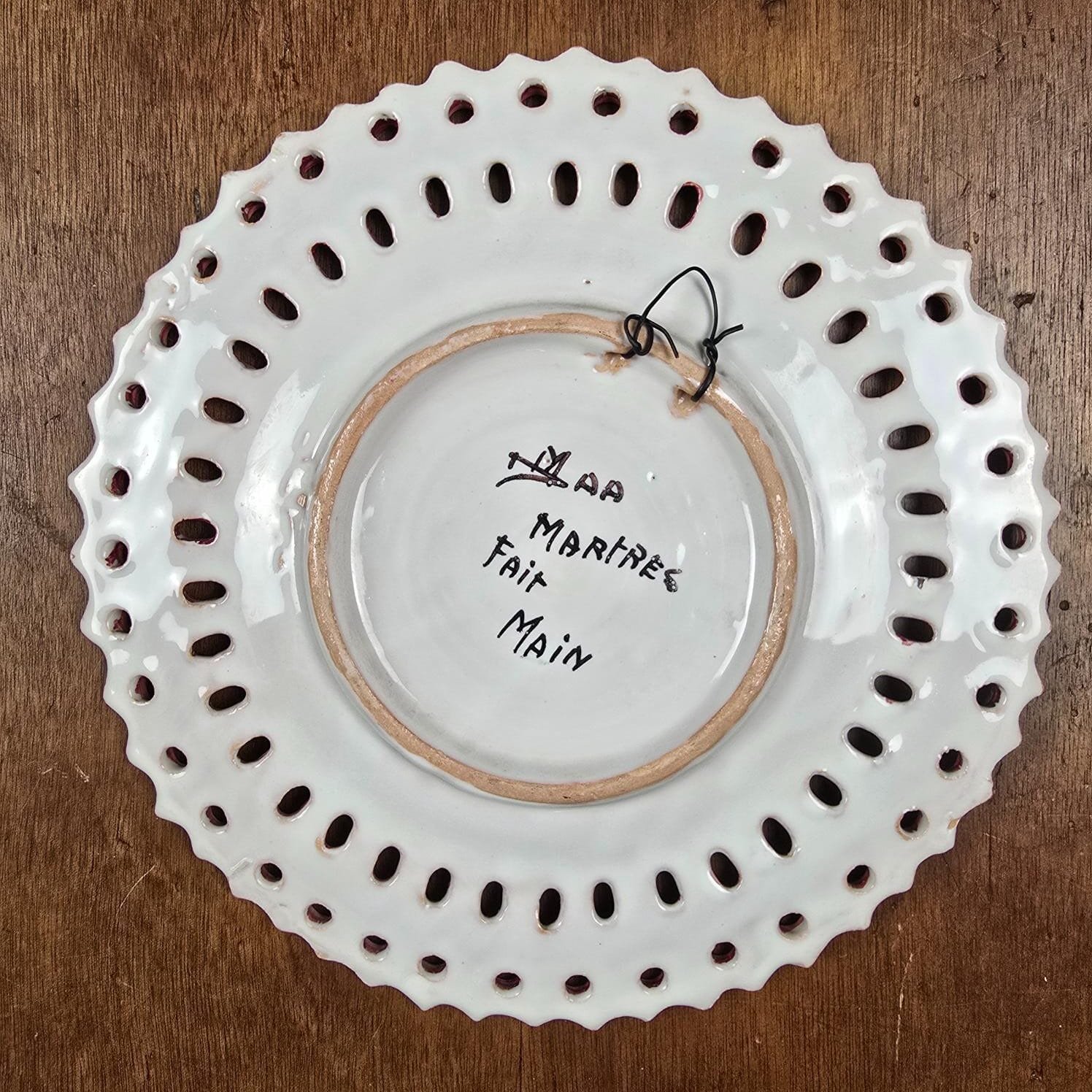 assiette martres tolosa coq rouge fait main artisan vintage