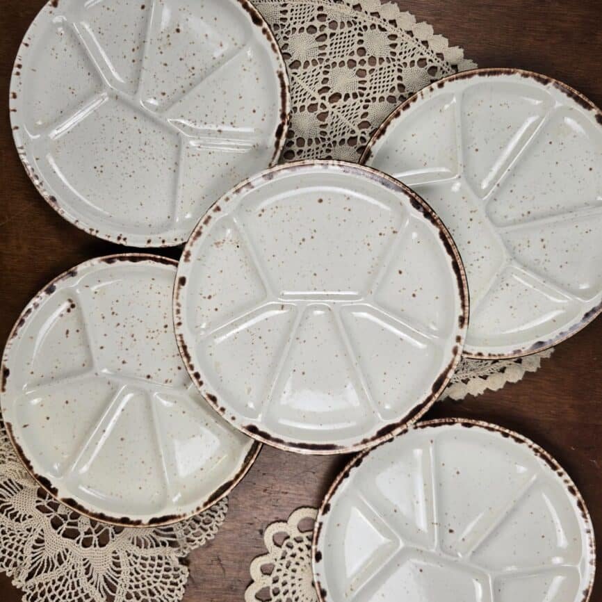 assiettes fondue gien lanzarote faience vintage française