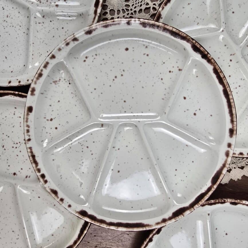 assiettes fondue gien lanzarote faience vintage française