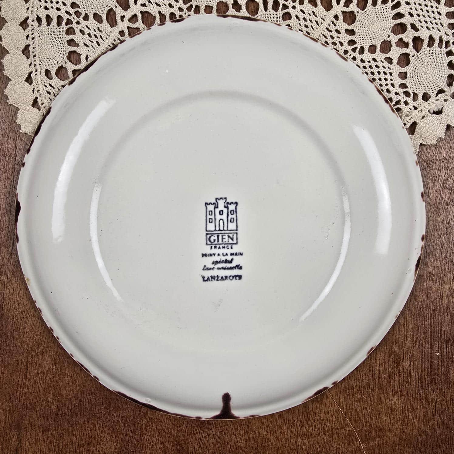 assiettes fondue gien lanzarote faience vintage française