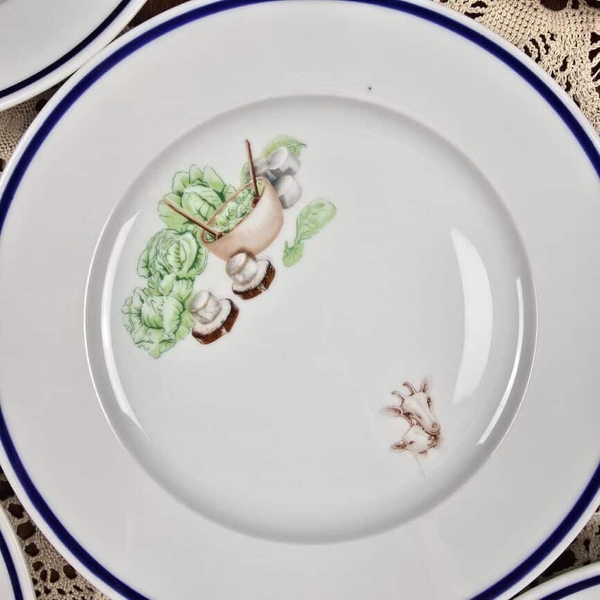 assiette fromage guy degrenne chavroux limoges vintage
