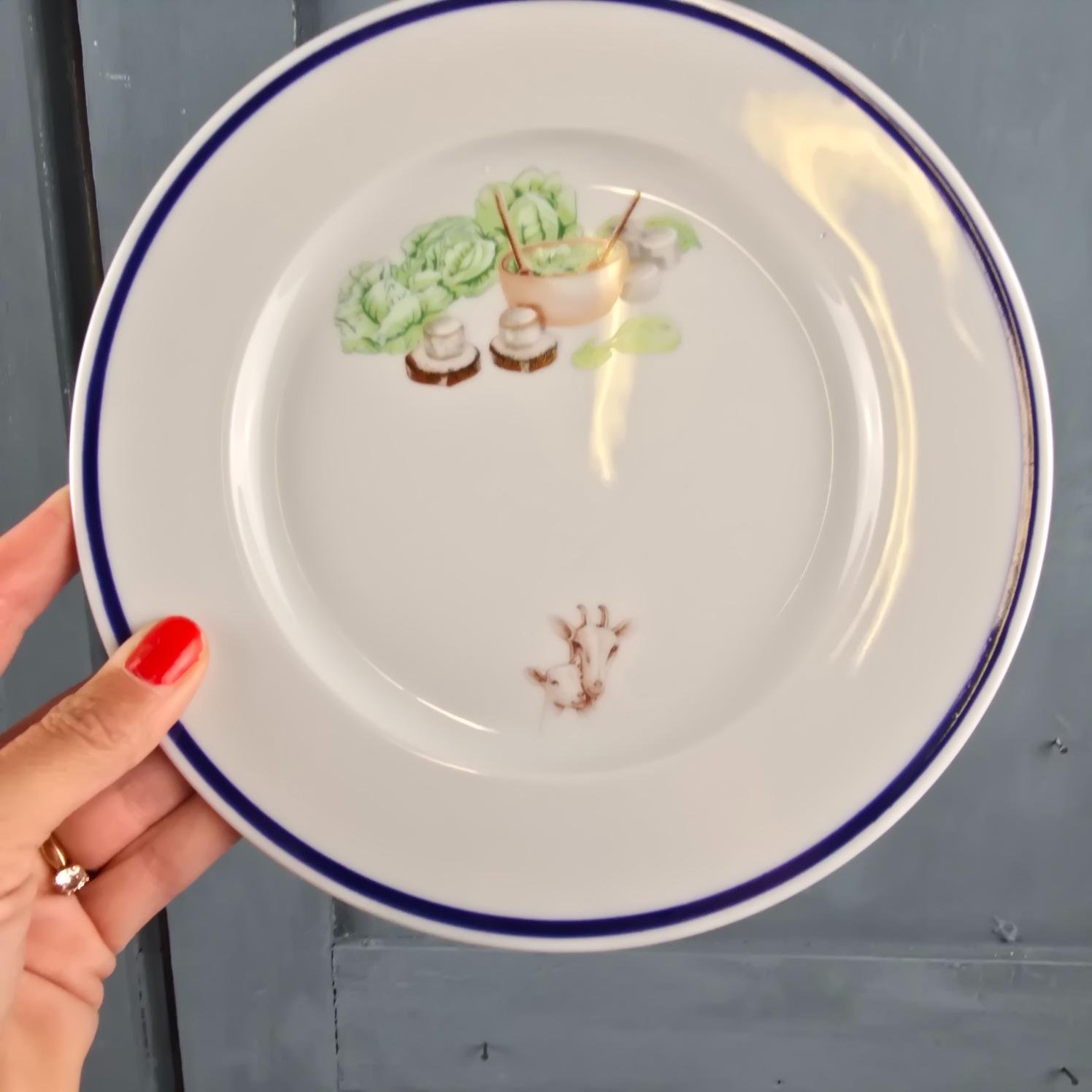assiette fromage guy degrenne chavroux limoges vintage