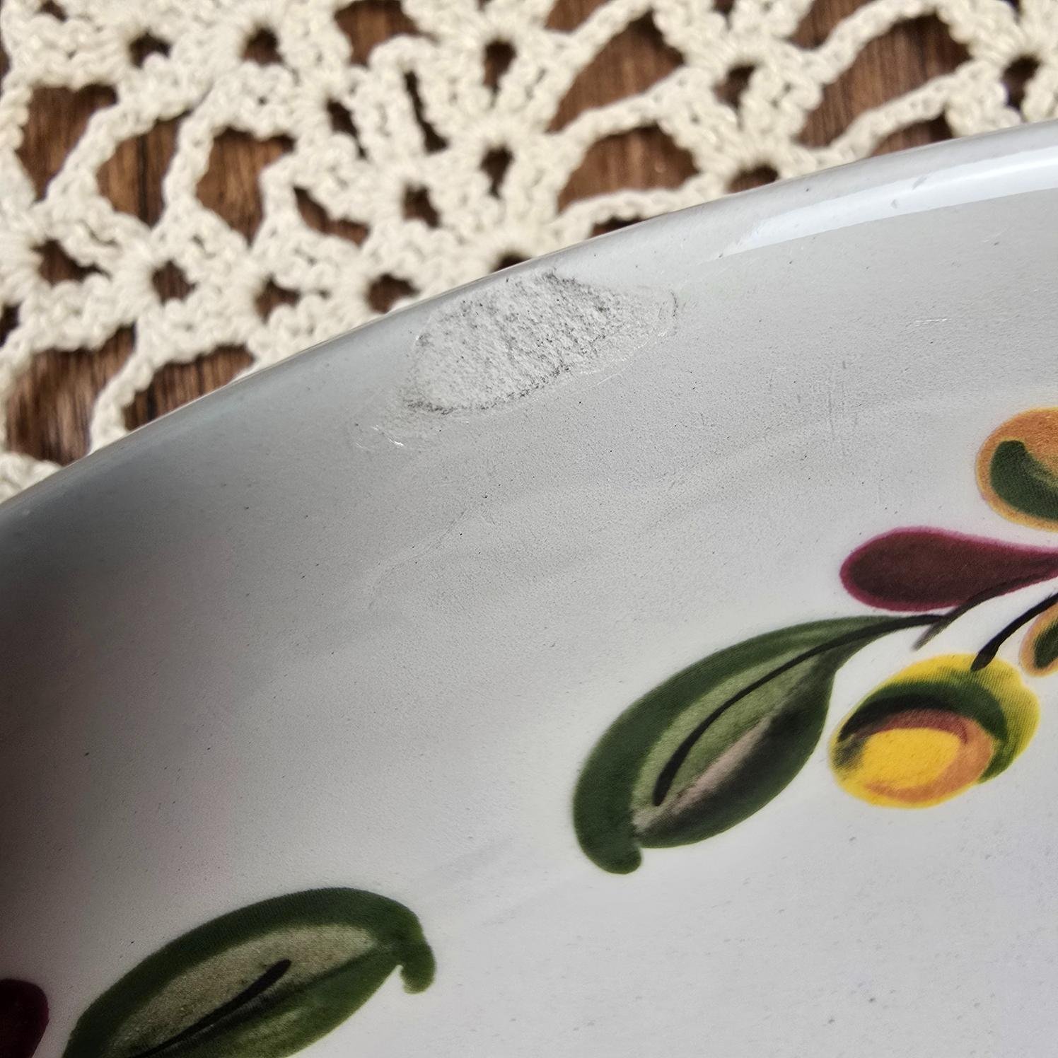 assiette ottawa moulin loups fleurs folklorique vintage