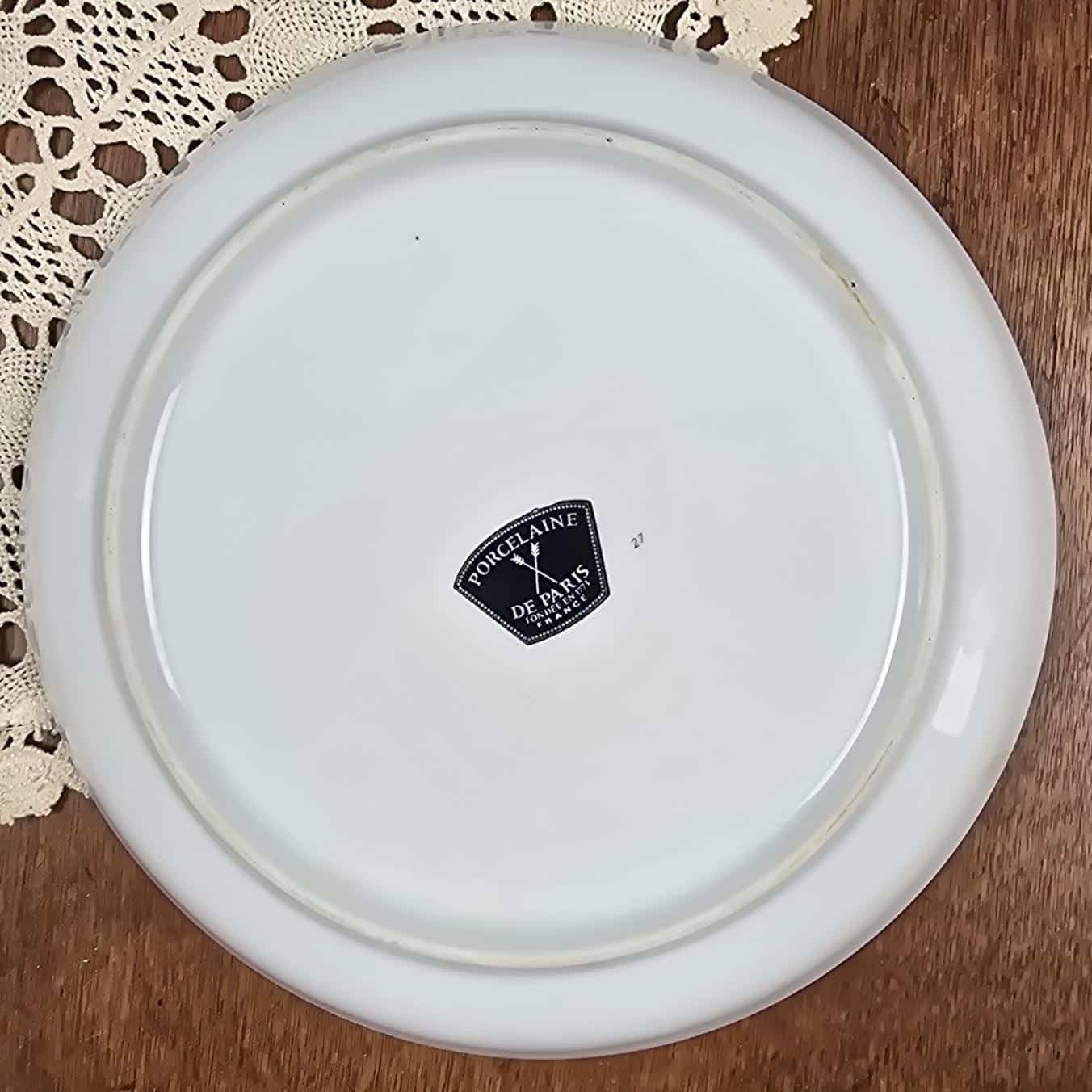 assiette porcelaine paris elegante chapeau mode vintage