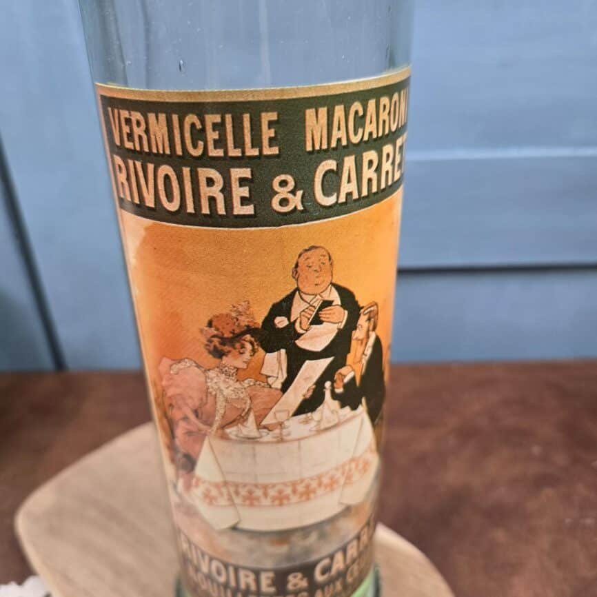 Grand bocal à spaghetti vintage Rivoire & Carret, vue rapprochée du décor