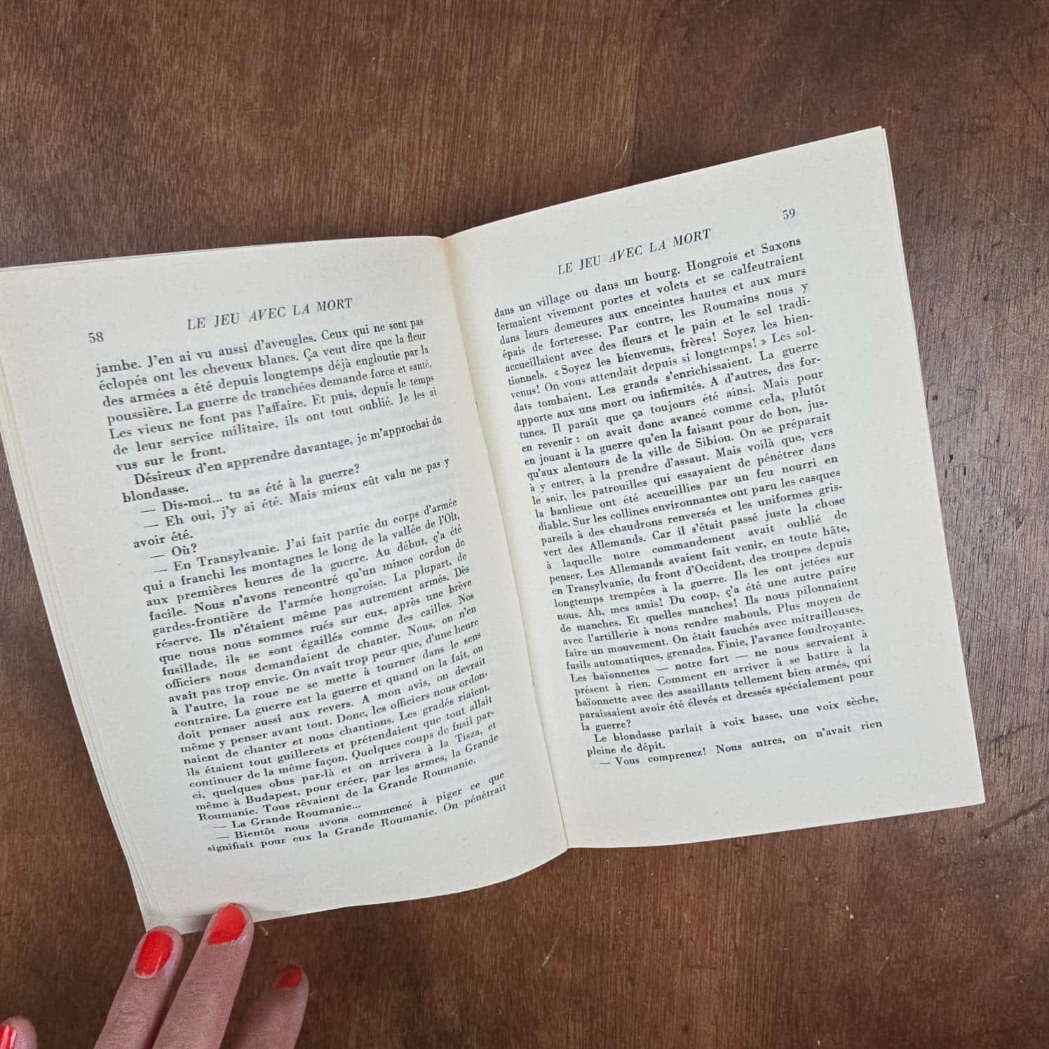 Pages intérieures du livre Le Jeu avec la mort, Zaharia Stancu – Les Grandes Traductions, Albin Michel 1964