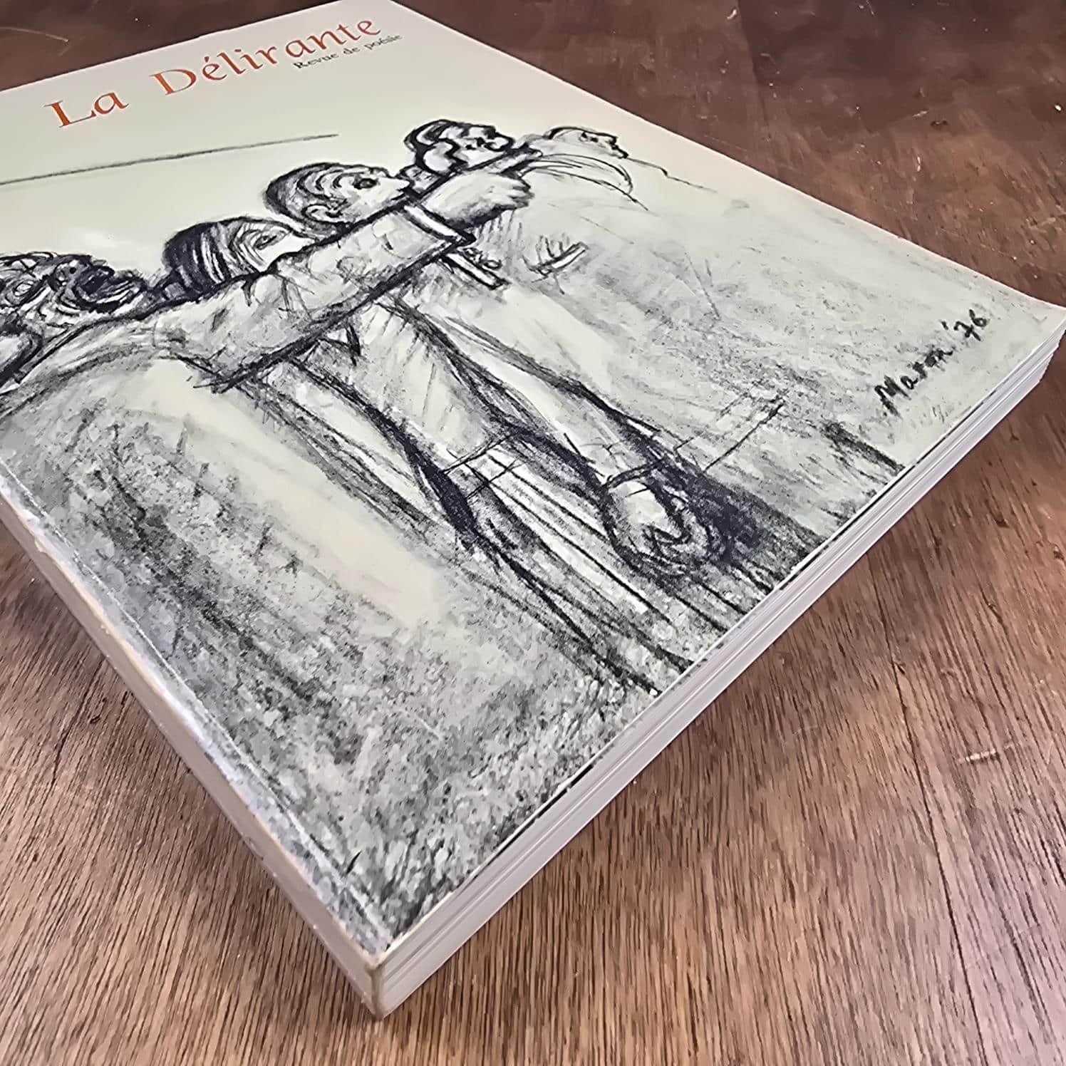 La Délirante n°6, Revue de poésie 1976, Cioran, Balthus & Szafran, vue plongante sur la couverture