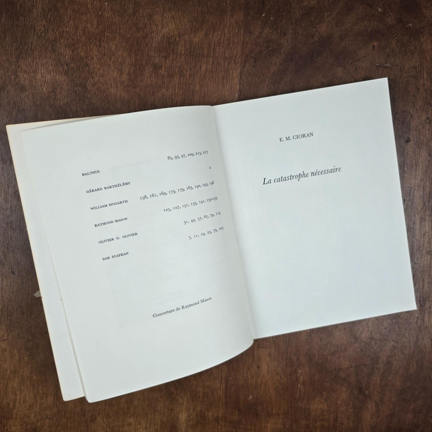 La Délirante n°6, Revue de poésie 1976, Cioran, Balthus & Szafran, page de titre "La catastrophe nécessaire"