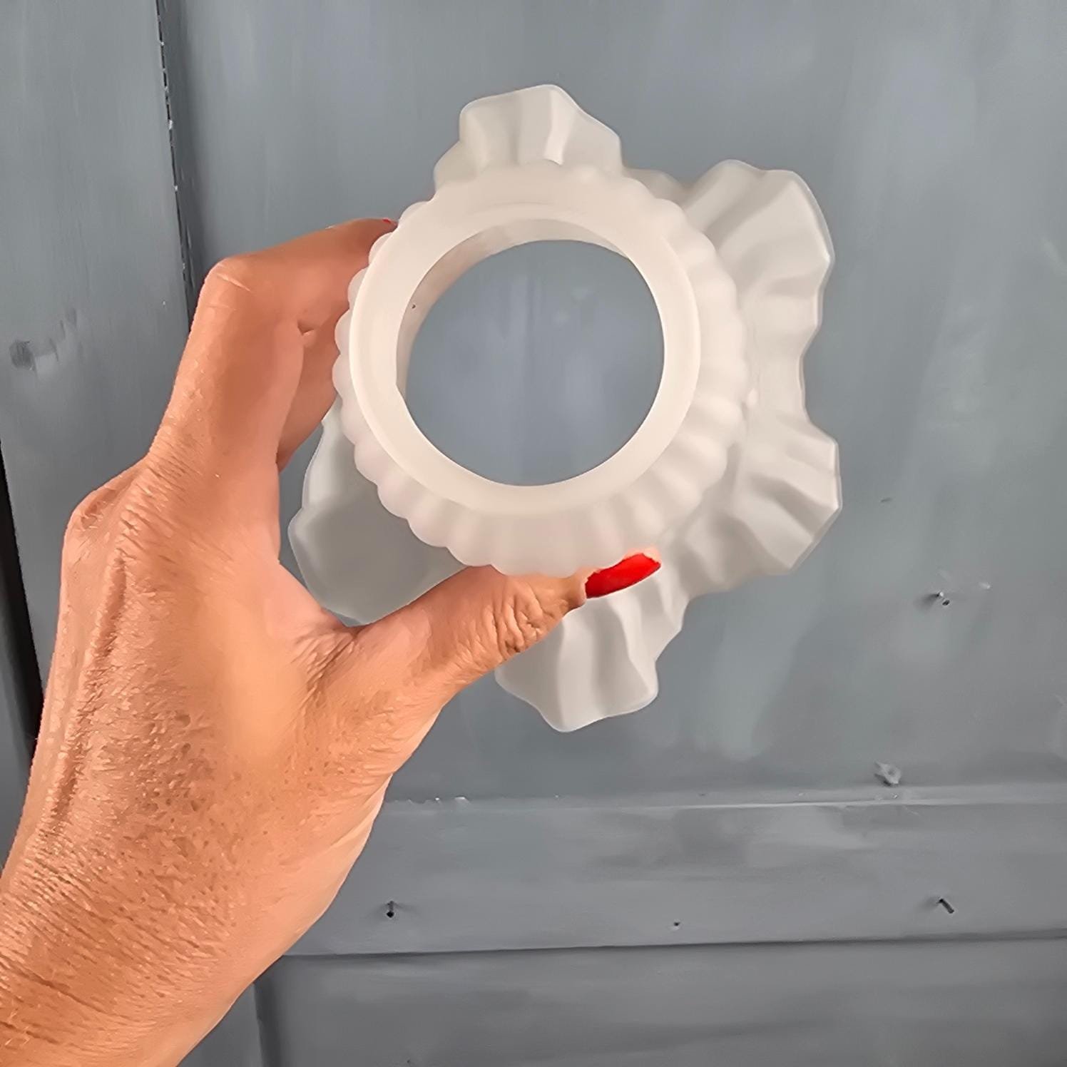 Tulipe ancienne en verre satiné pour luminaire – pour mesure de l'ouverture haute