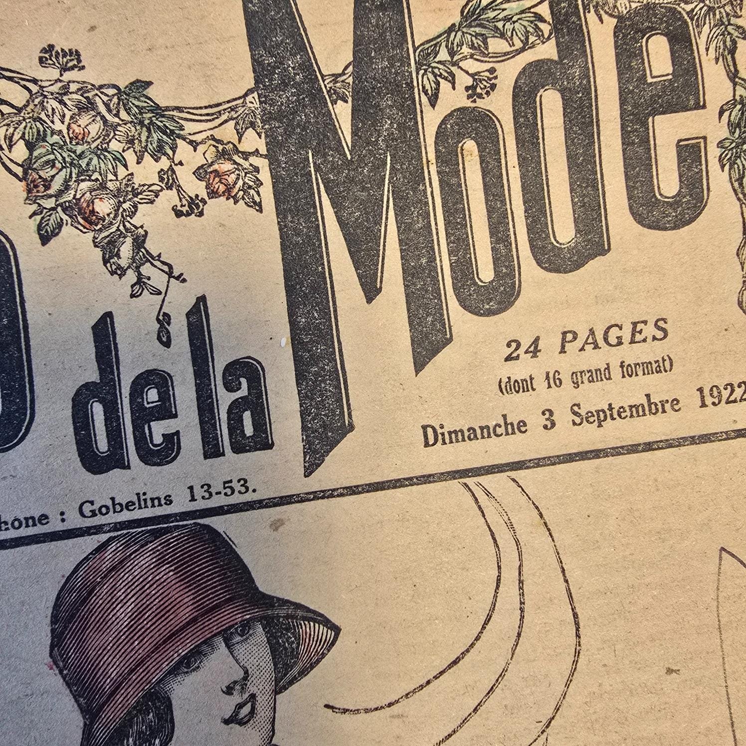 Mise en avant du nombre de pages du magazine « Le Petit Écho de la Mode » du dimanche 3 septembre 1922