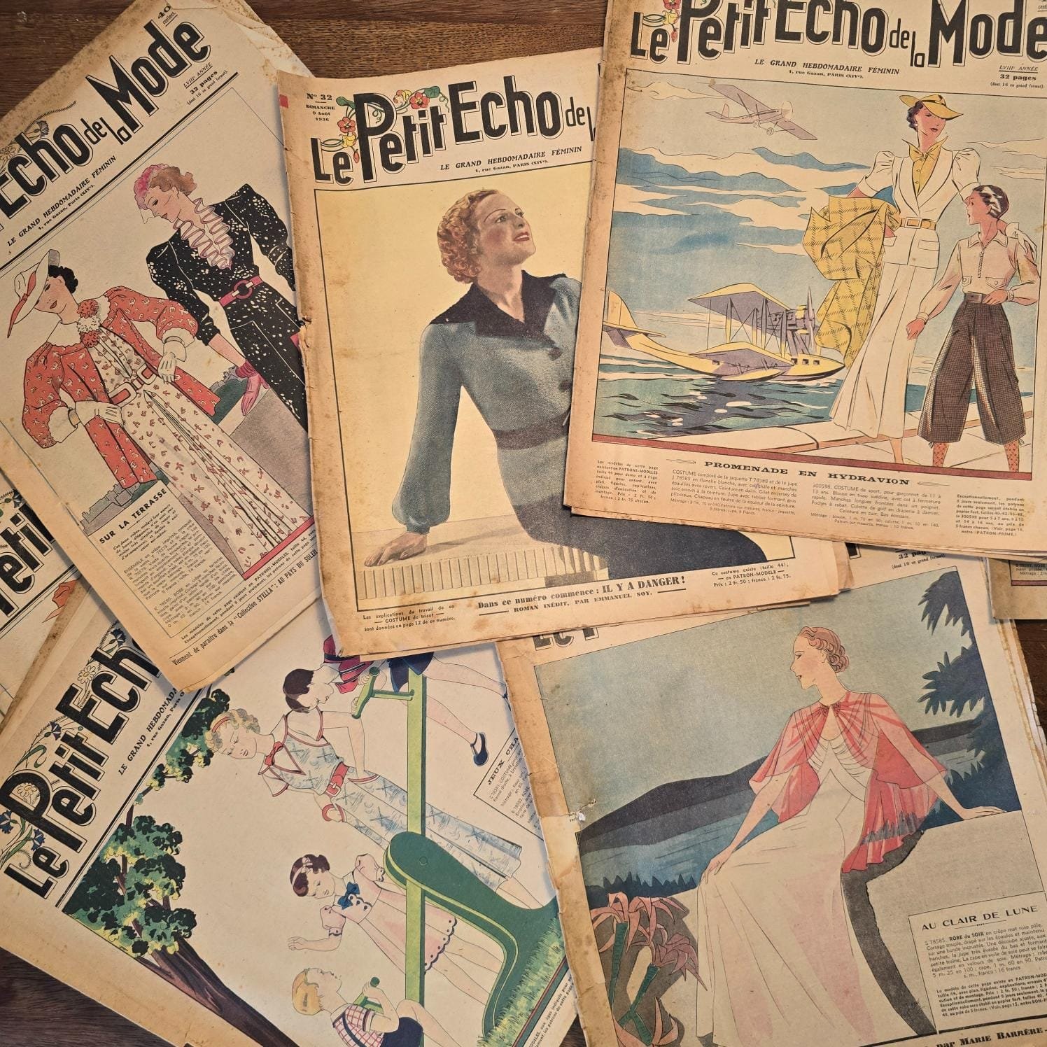 Revue vintage « Le Petit Écho de la Mode », 1936 – Magazines féminins anciens