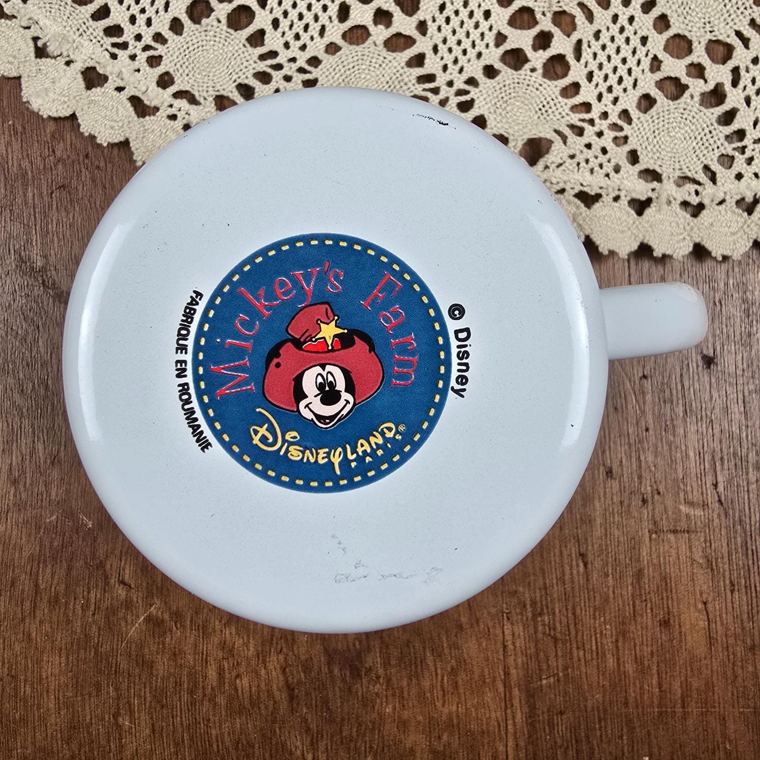 mug emaille vintage mickey farm disneyland vintage collector