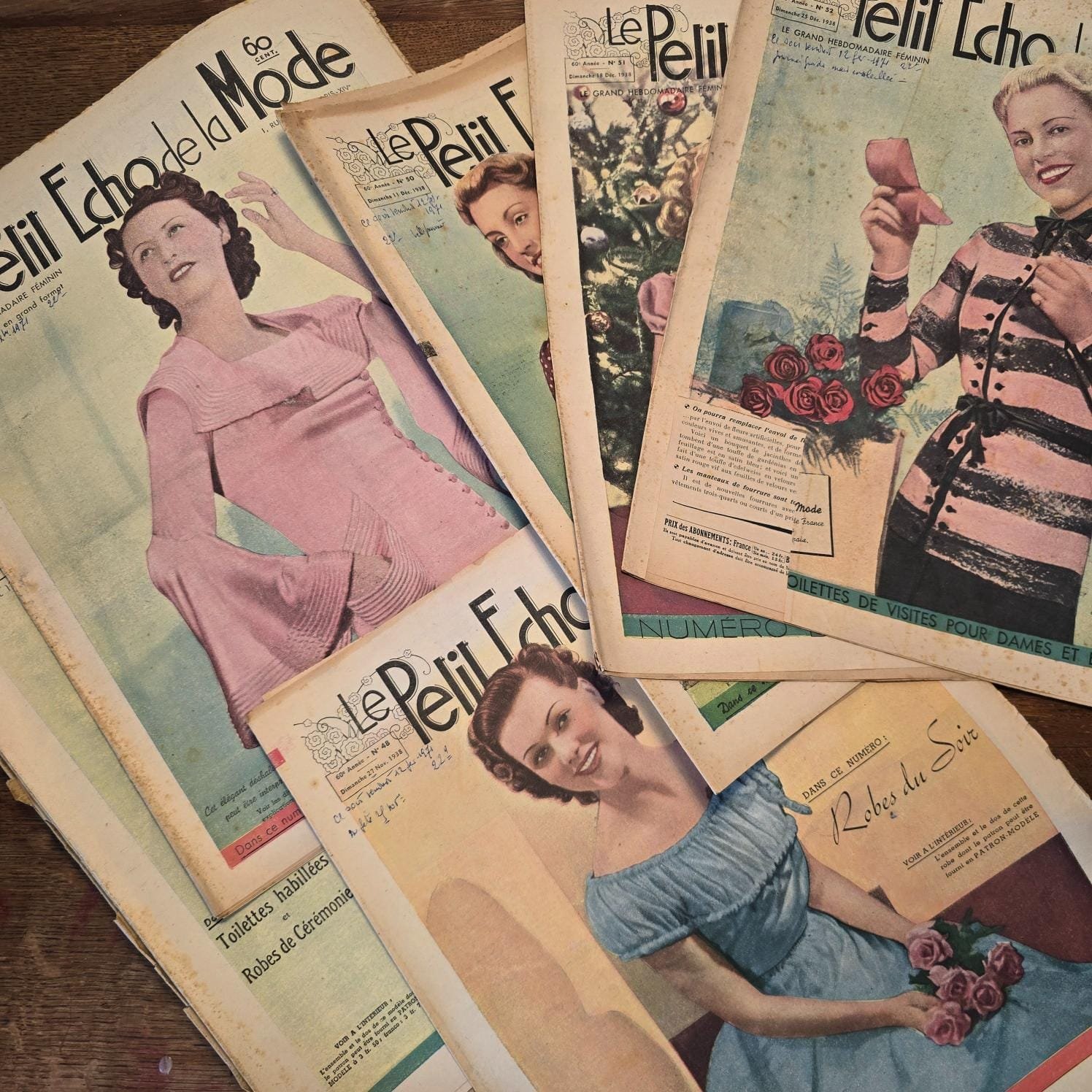 Couverture de certains magazine du lot de 1938 « Le Petit Écho de la Mode »