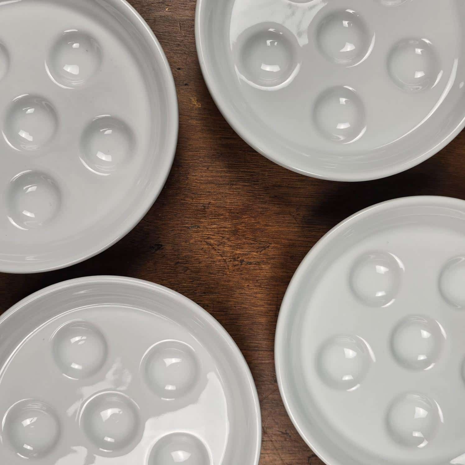 plat escargot porcelaine baudour blanc vintage