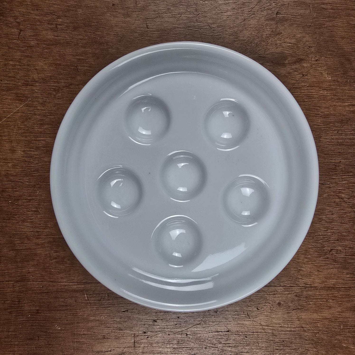 plat escargot porcelaine baudour blanc vintage