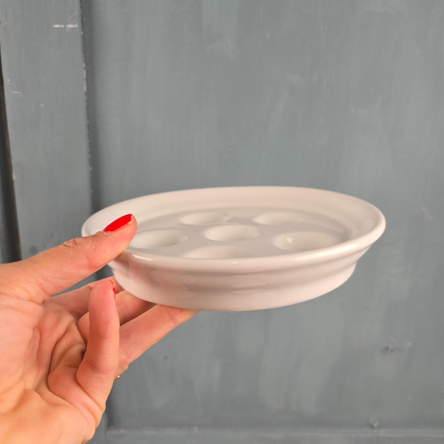 plat escargot porcelaine baudour blanc vintage