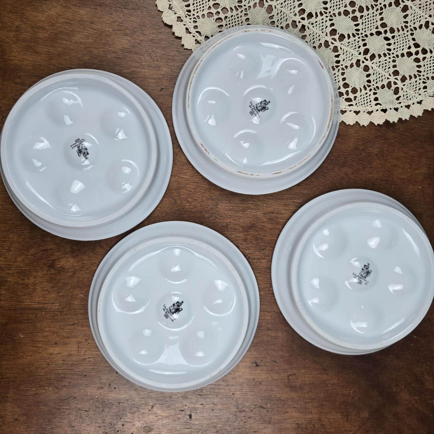plat escargot porcelaine baudour blanc vintage