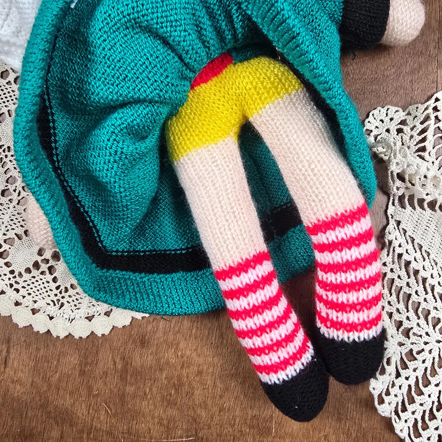 poupee becassine vintage fait main laine