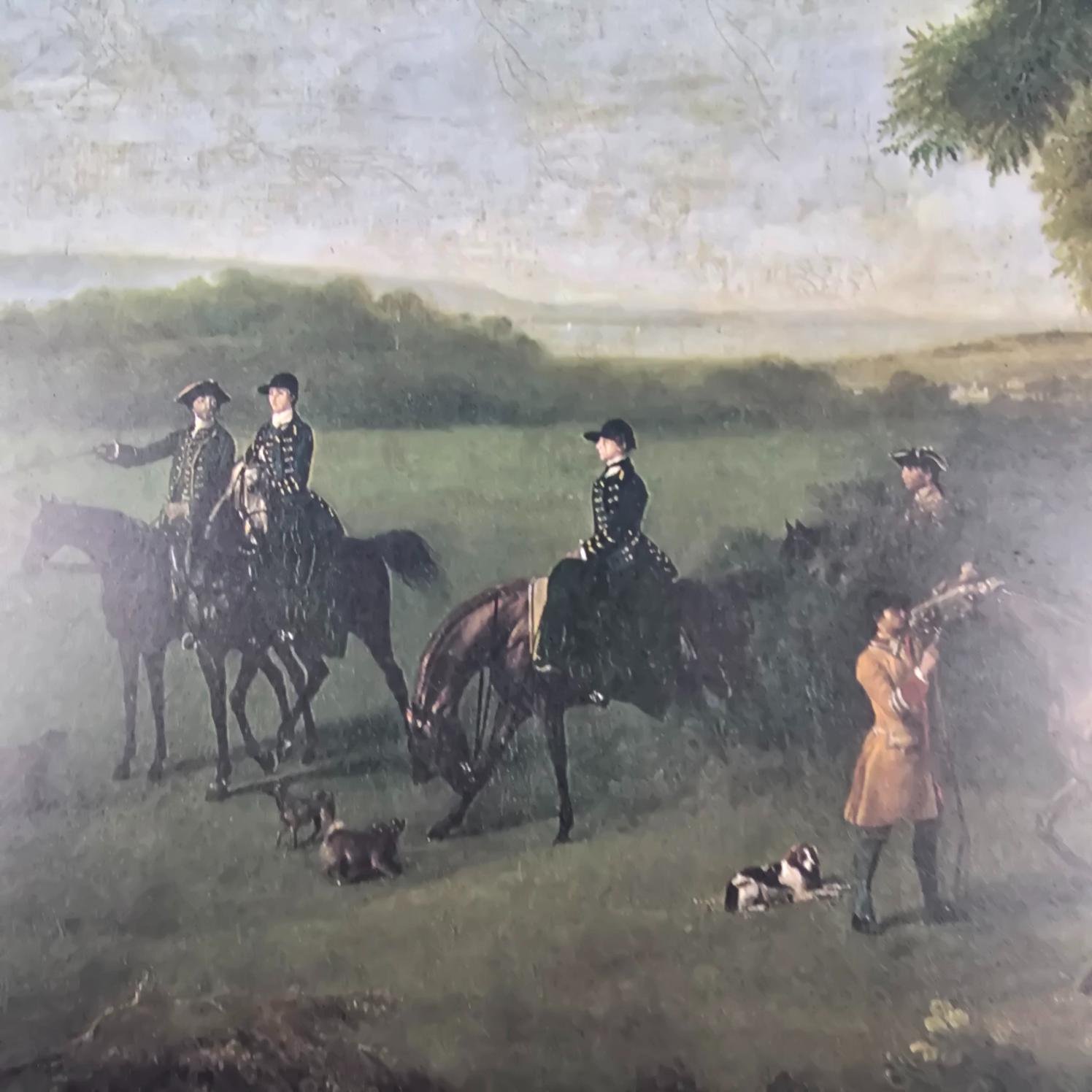 set table equestre anglais chasse vintage