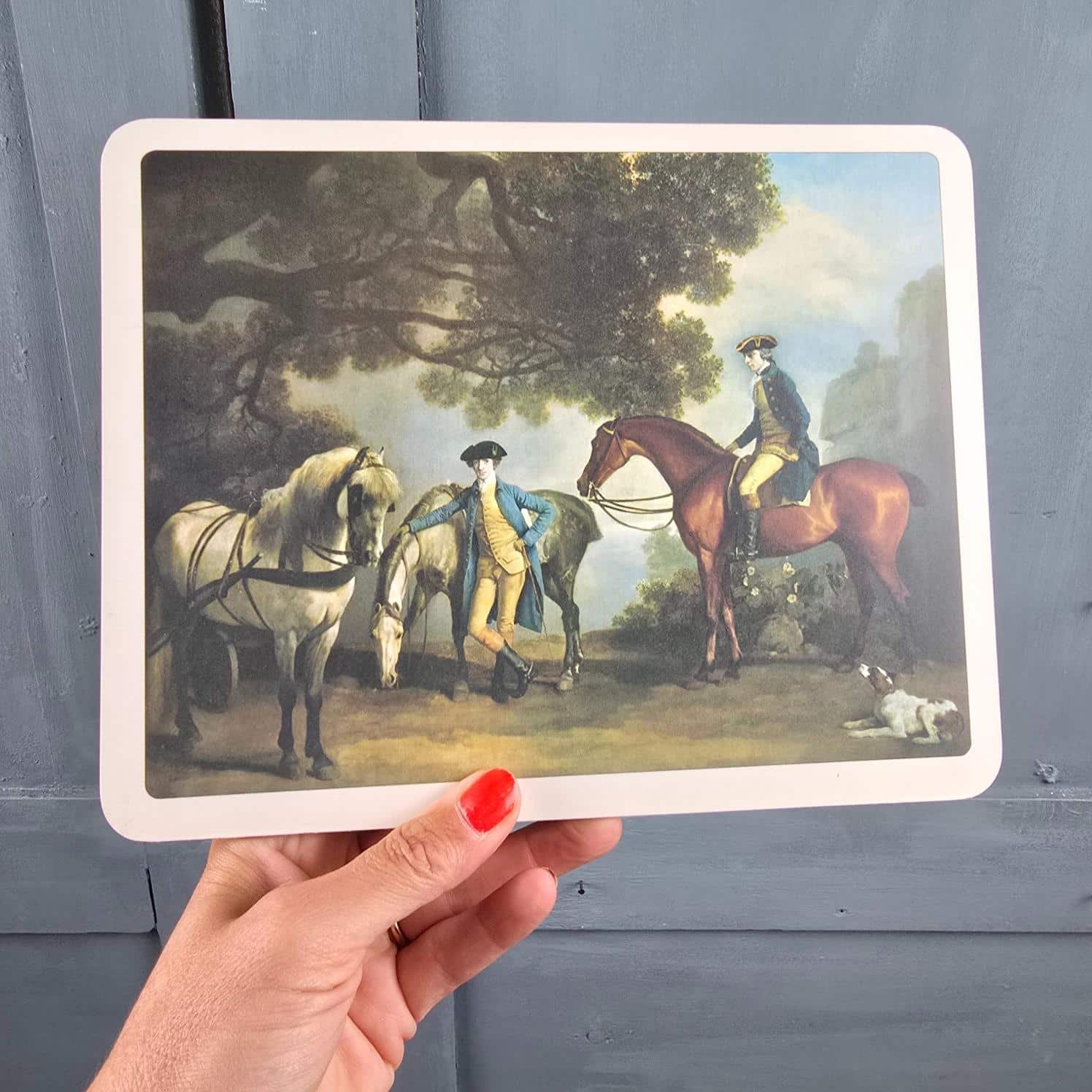 set table equestre anglais chasse vintage