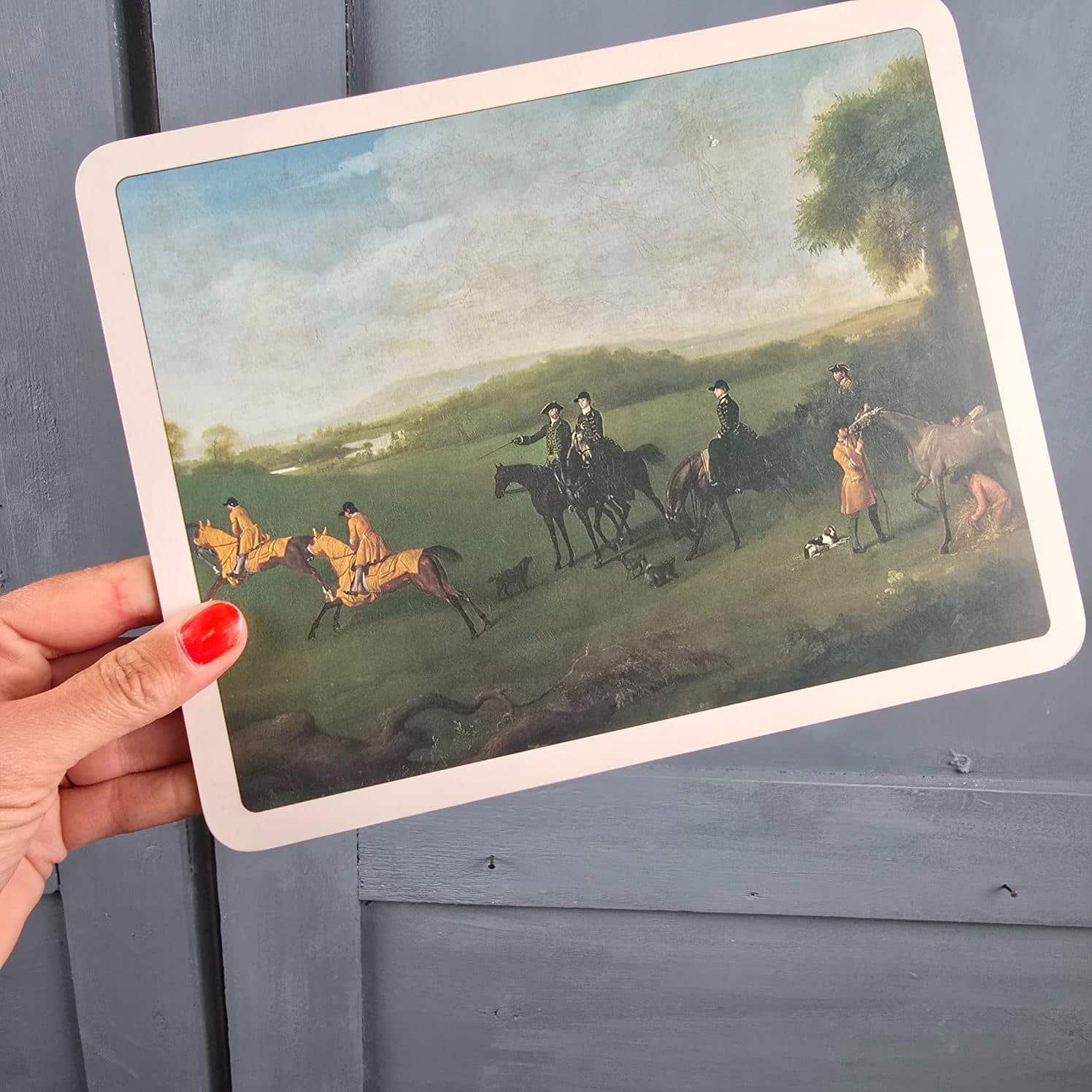 set table equestre anglais chasse vintage