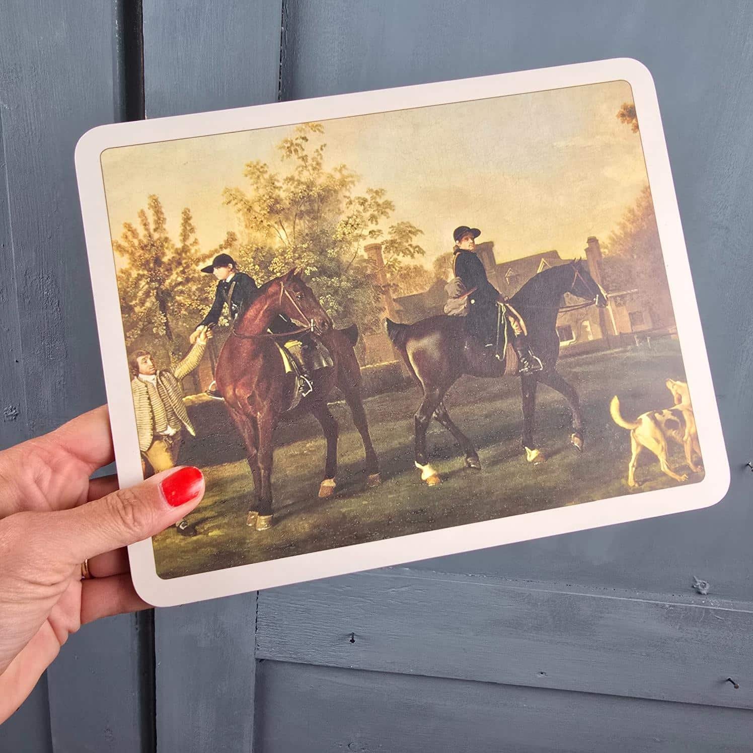 set table equestre anglais chasse vintage