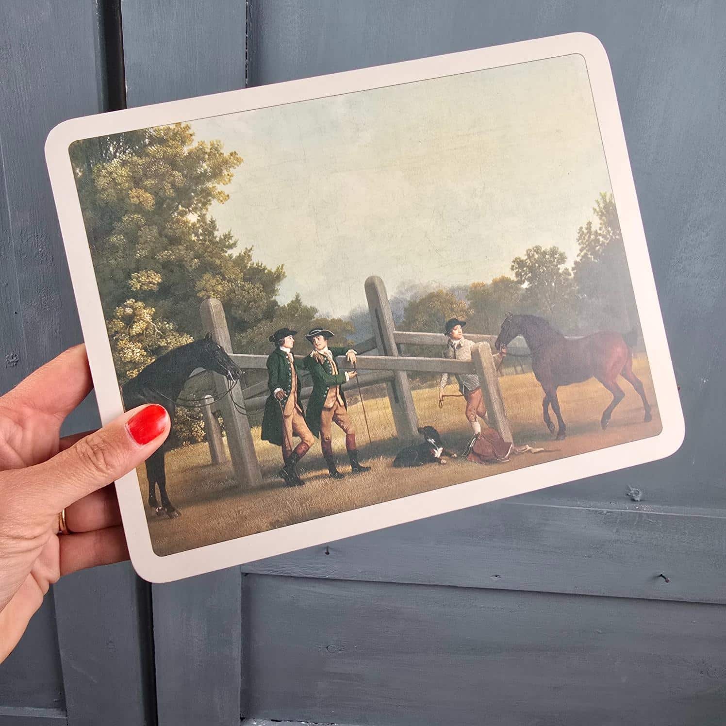 set table equestre anglais chasse vintage