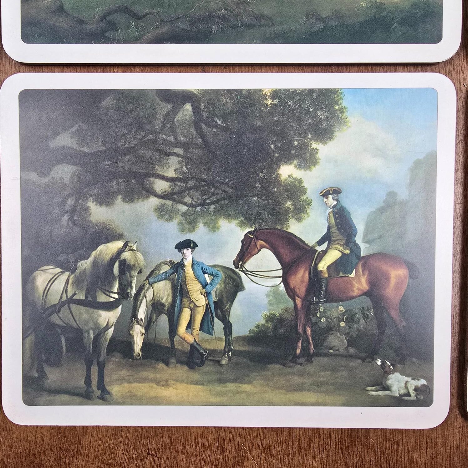 set table equestre anglais chasse vintage