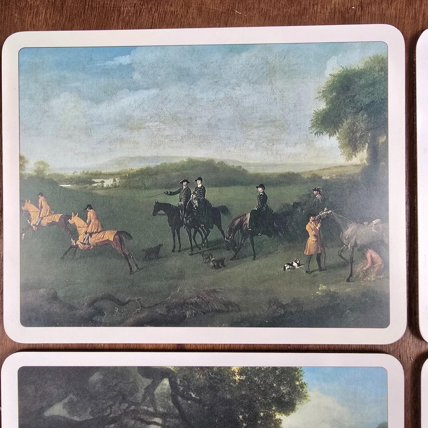 set table equestre anglais chasse vintage