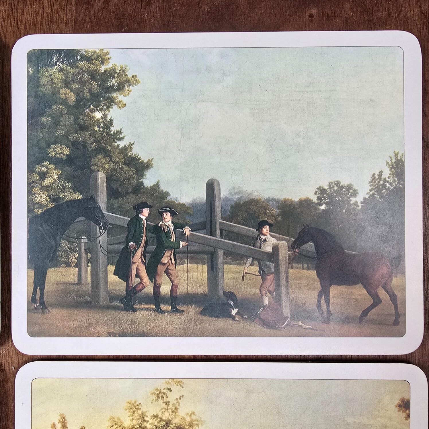 set table equestre anglais chasse vintage