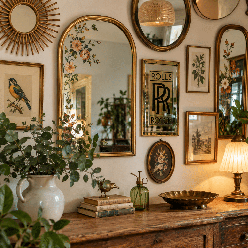 ambiance miroir vintage commode