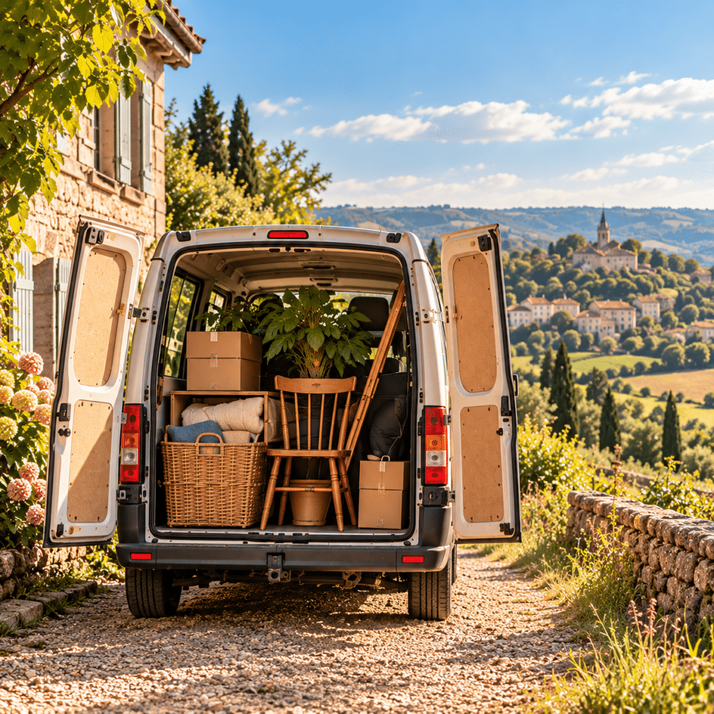 Camionnette Cocolis transportant des meubles et objets volumineux en France