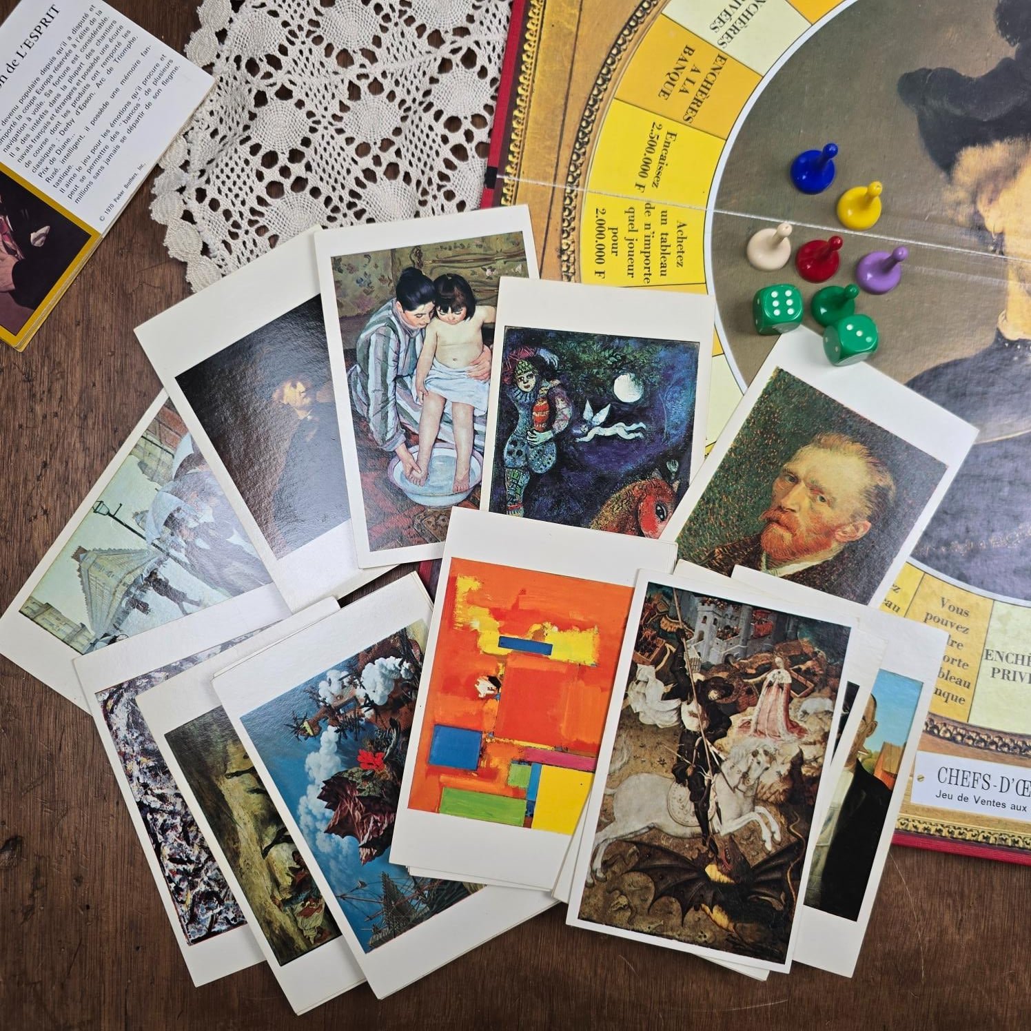 Cartes de tableaux et éléments du jeu d’enchères Chefs-d’œuvre